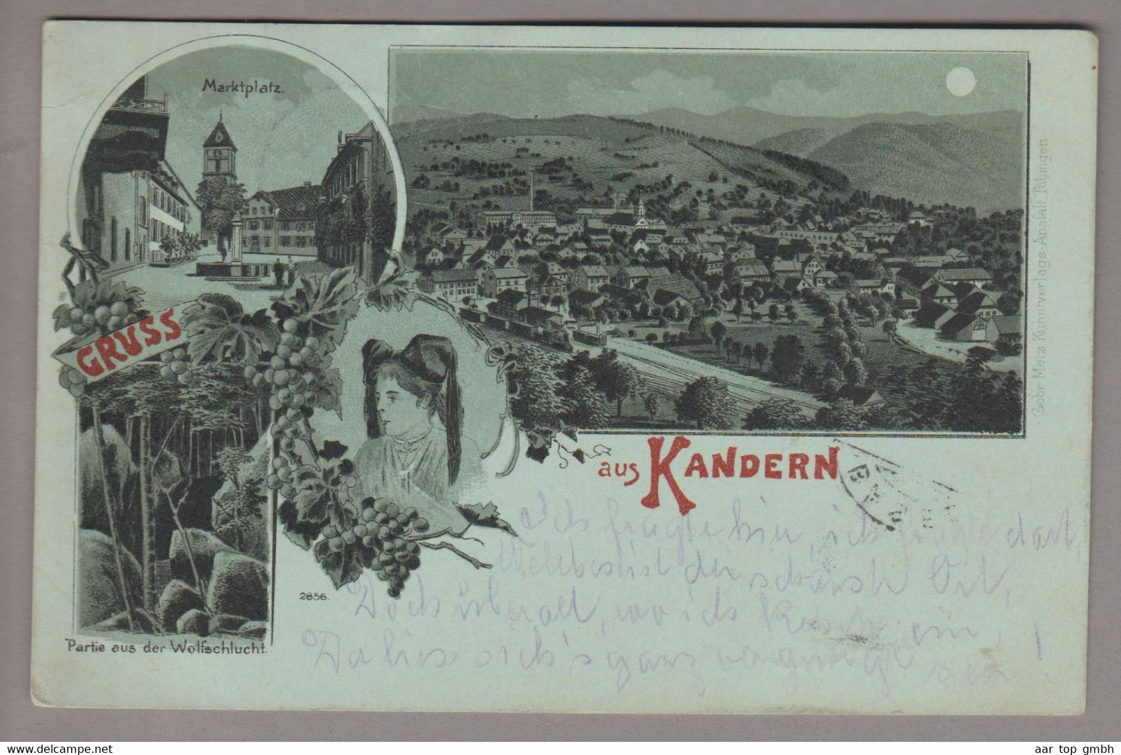 AK DE BW Kandern 1901-08-04 Litho Nach Basel Gebr. Metz # 2856 - Kandern