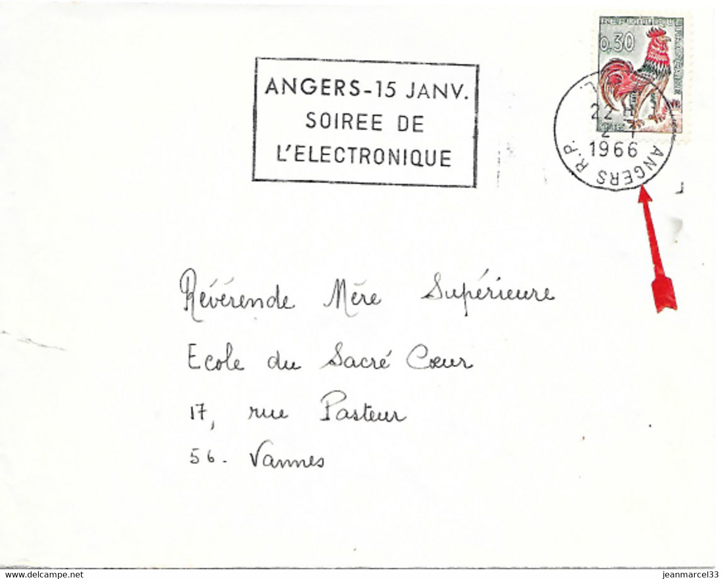 Curiosité, Secap Couronne DuTàD Renversé " Angers RP 2-1 1966 Angers-15 Janv.soirée De L'Electronique... - Lettres & Documents