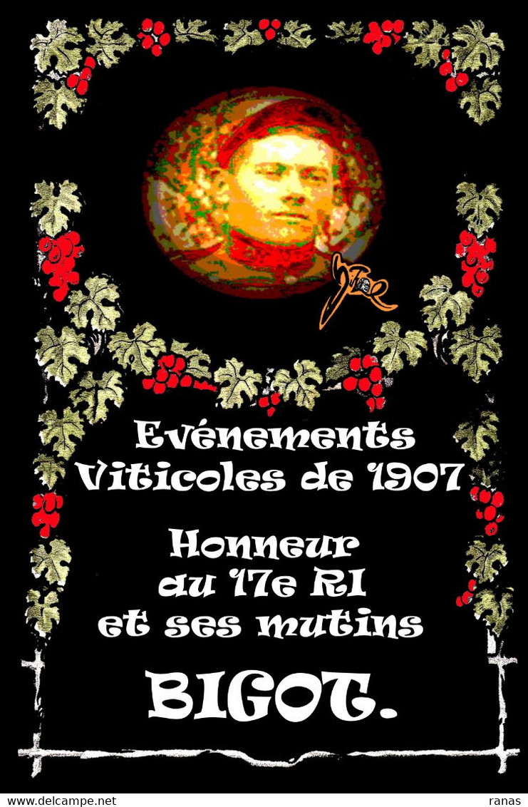 CPM Viticole 1907 événements Du Midi Béziers Mutins 17e RI Tirage Limité 30 Ex Numérotés Et Signés Par JIHEL - Evènements