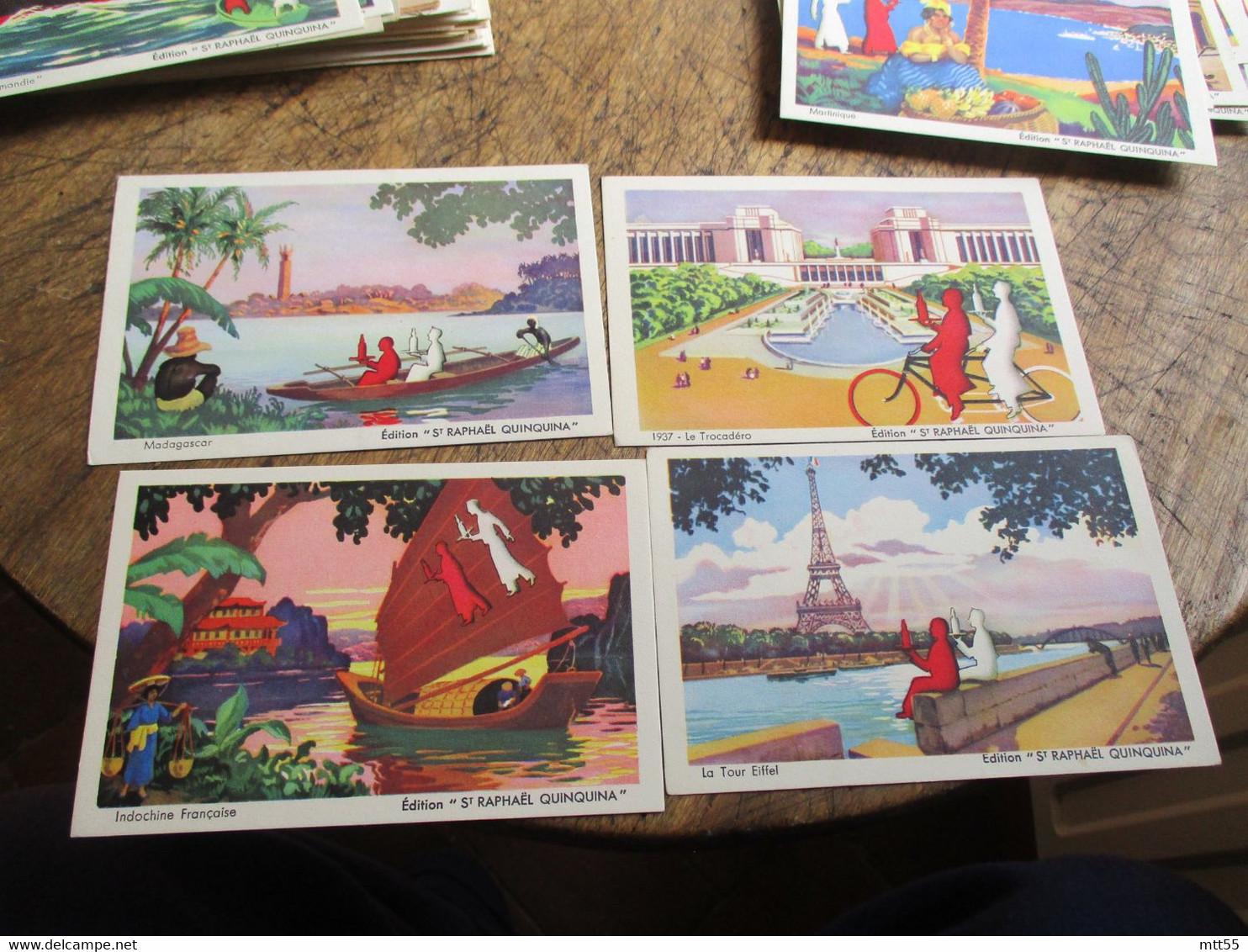 Lsaint Raphael Quinquina Lot 18 Carte Illustrateur Pays Tahiti Paquebot Normandie Indochine Martinique Etc.. - Werbepostkarten