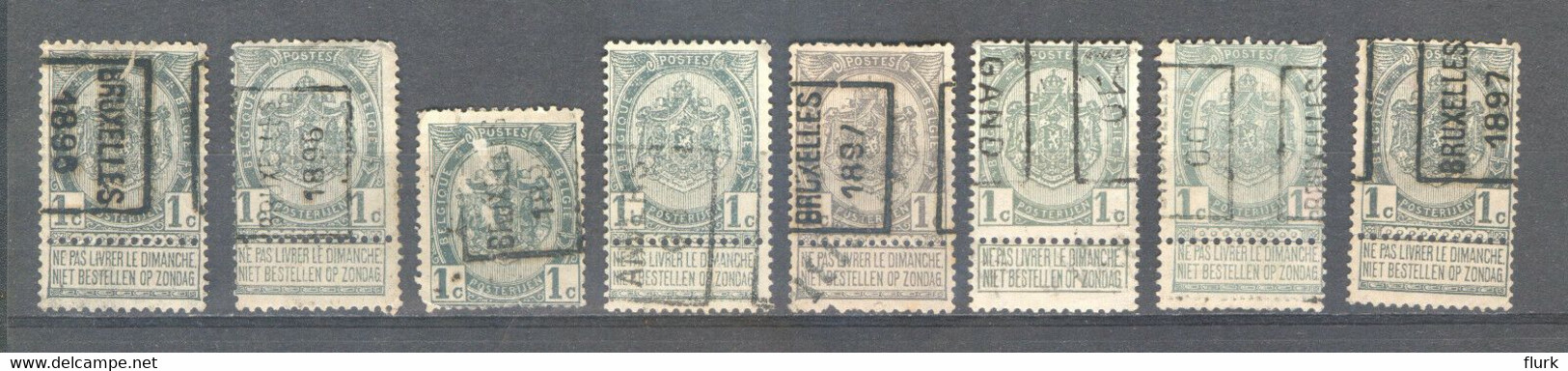 België 8x PR 1895-1910 (X) - Roller Precancels 1894-99