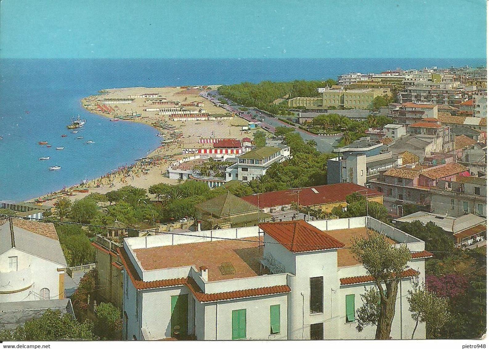 Soverato (Catanzaro) Scorcio Panoramico E Spiaggia, Panoramic View And Beach, Vue Panoramique Et Plage - Catanzaro