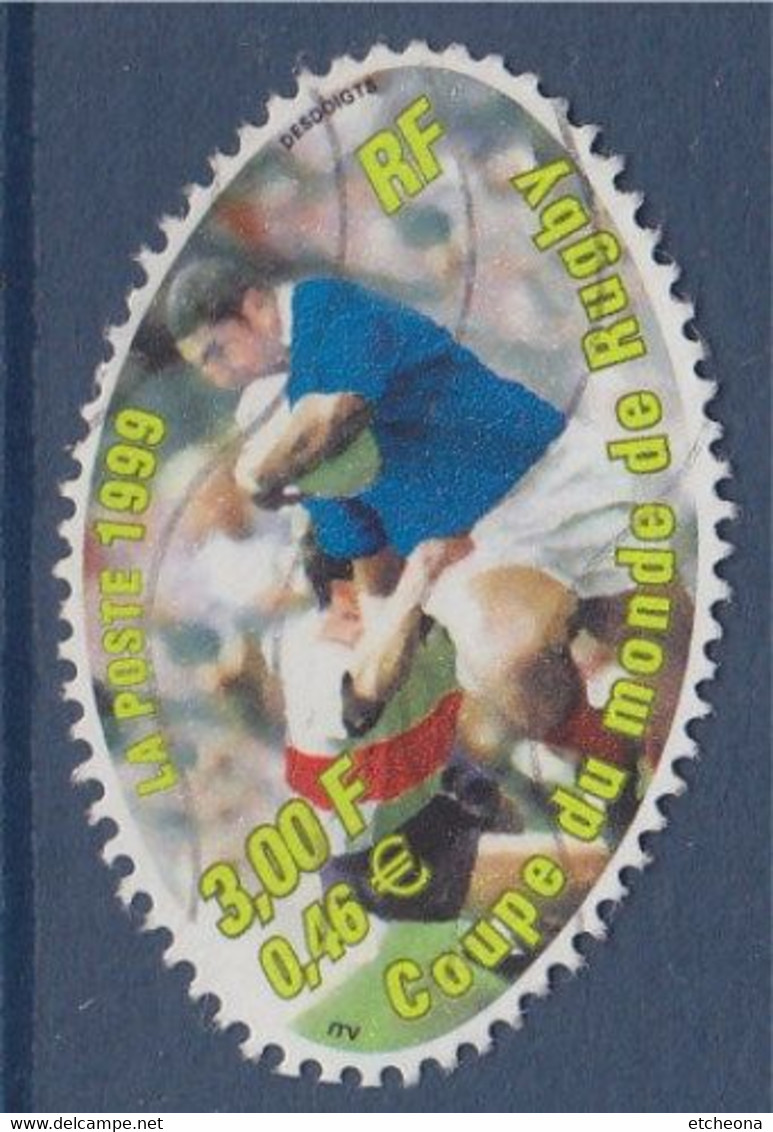 Coupe Du Monde De Rugby 1999 N°3280a Oblitéré Sans Le F à ITVF - Usados