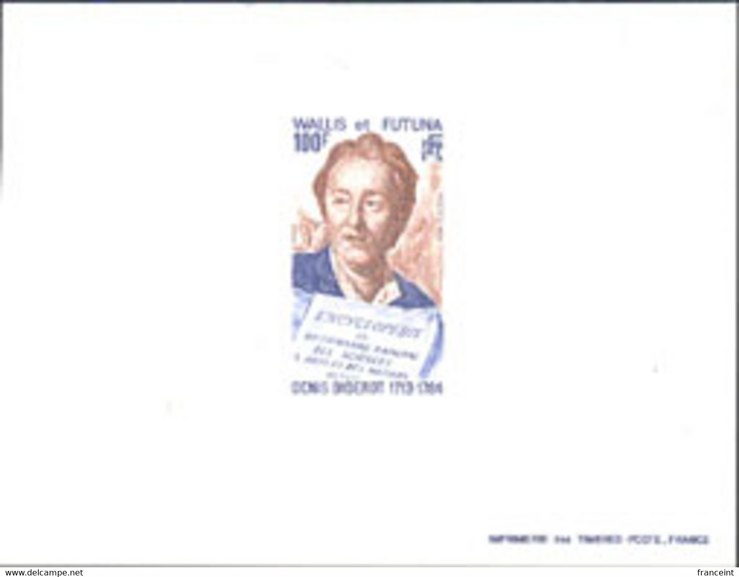 WALLIS & FUTUNA (1984) Diderot. Page Of Encyclopedia. Deluxe Sheet. Scott No 316, Yvert No 319. - Imperforates, Proofs & Errors