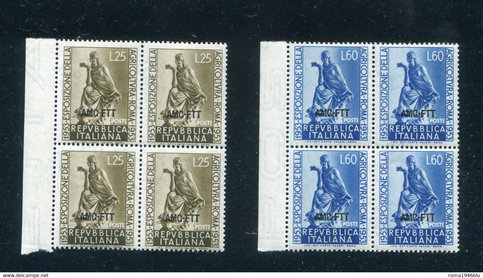 TRIESTE A 1953 AGRICOLTURA QUARTINA ** MNH - Nuovi