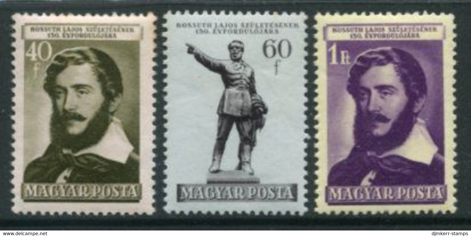 HUNGARY 1952 Kossuth Anniversary  MNH / **.  Michel 1265-67 - Unused Stamps
