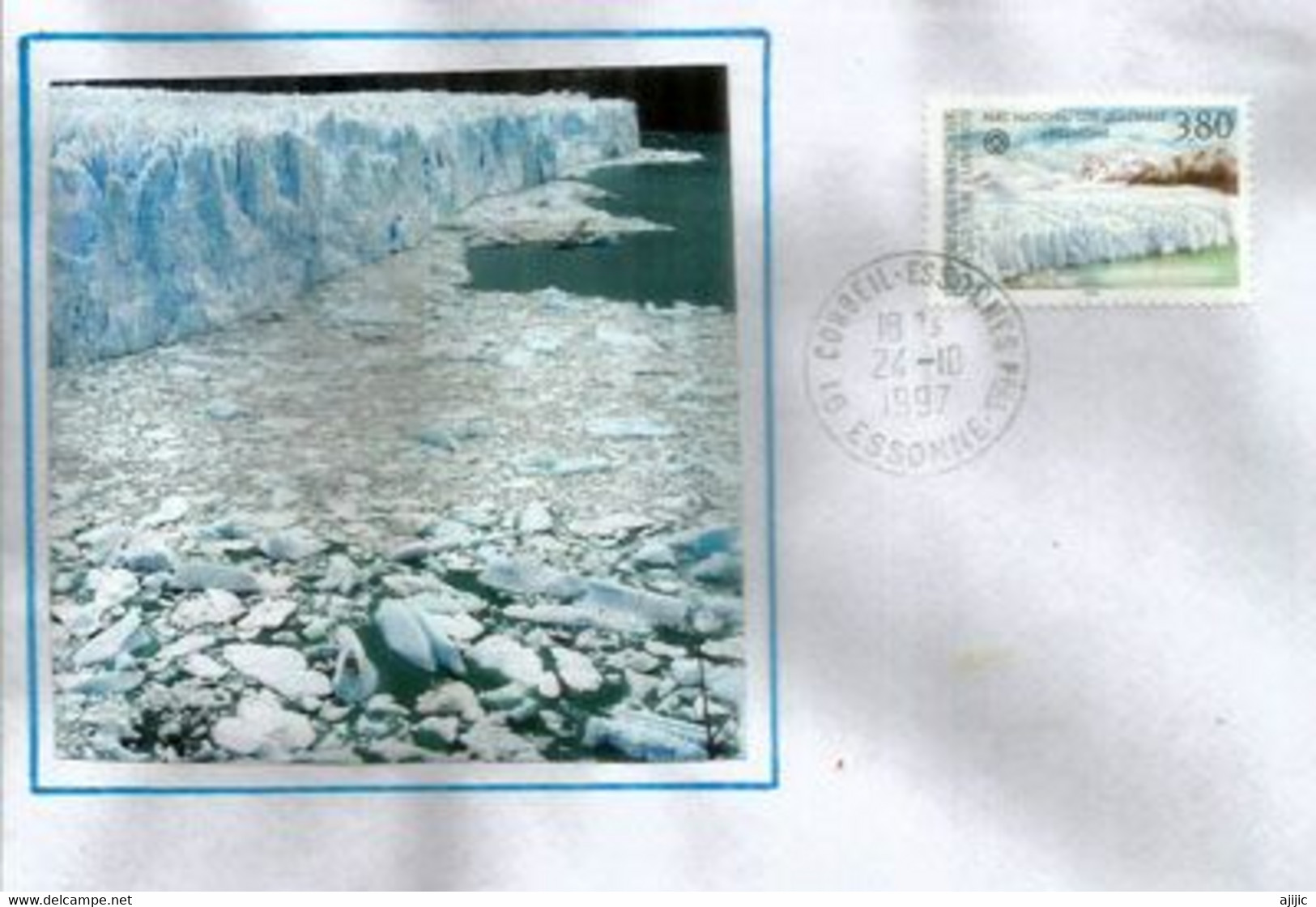 Los Glaciares National Park.Argentina,UNESCO World Heritage.Unesco Stamp,from Paris Headquarters.(letter) - Lettres & Documents