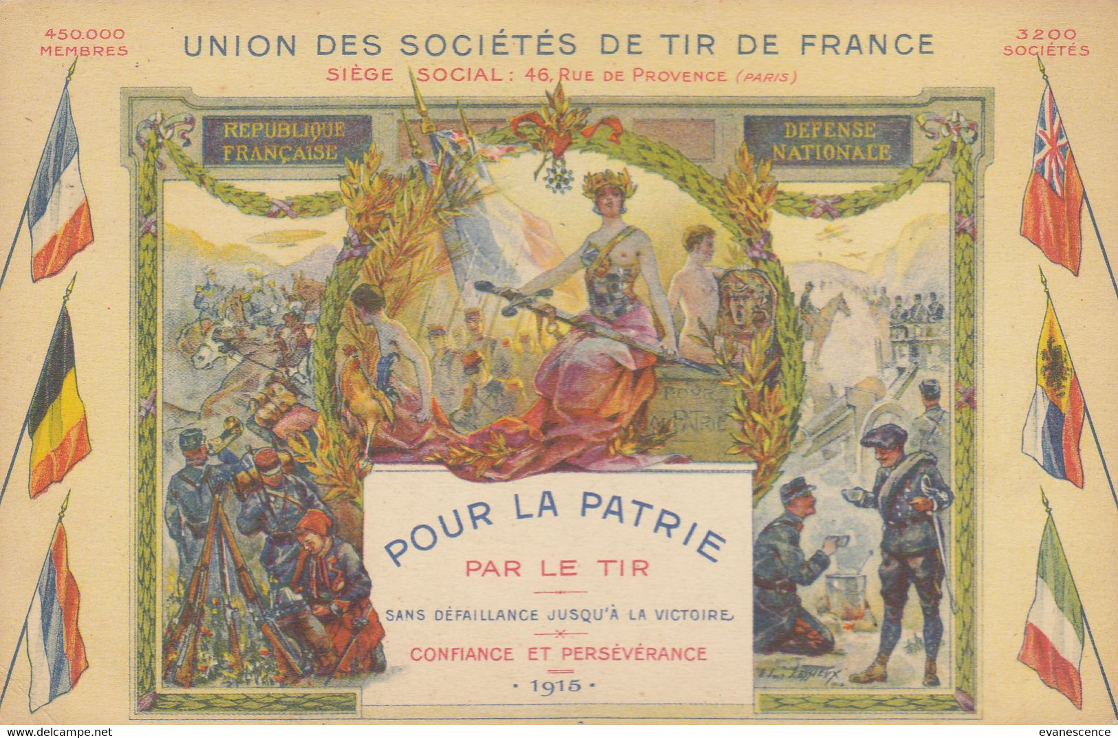 Union Des Sociétés De Tir De France  1915   ///  Ref.  Mai. 21 // N° 15.470 - Tiro (armas)