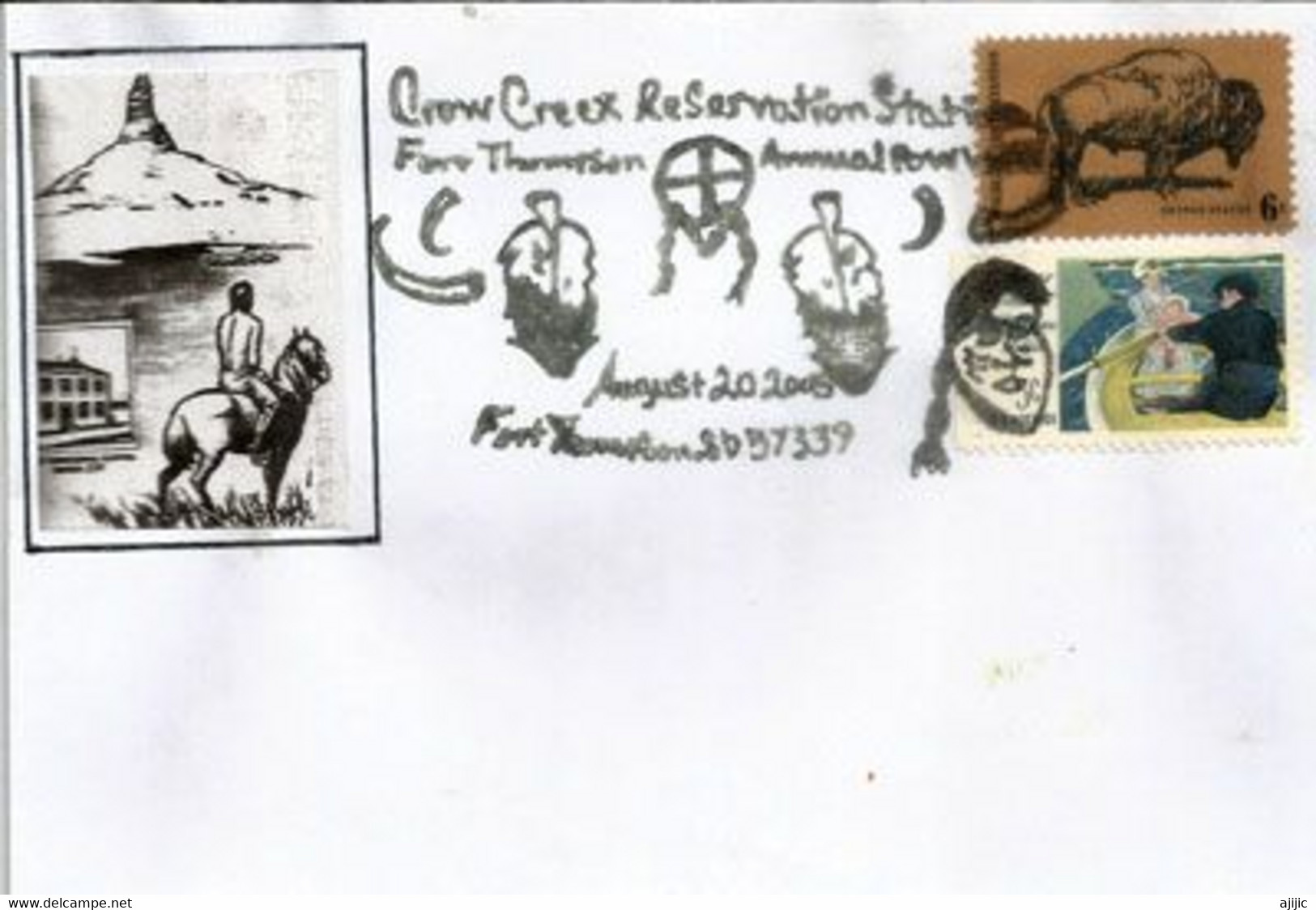 Crow Creek Indian Reservation. Fort Thompson, South Dakota. USA.  Letter - Indiens D'Amérique