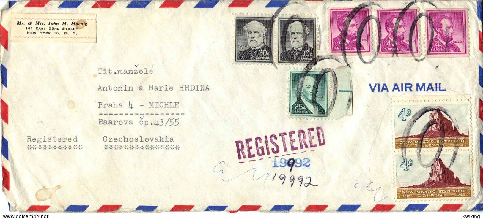 Letter From The USA To Czechoslovakia 1962 - - Sonstige & Ohne Zuordnung