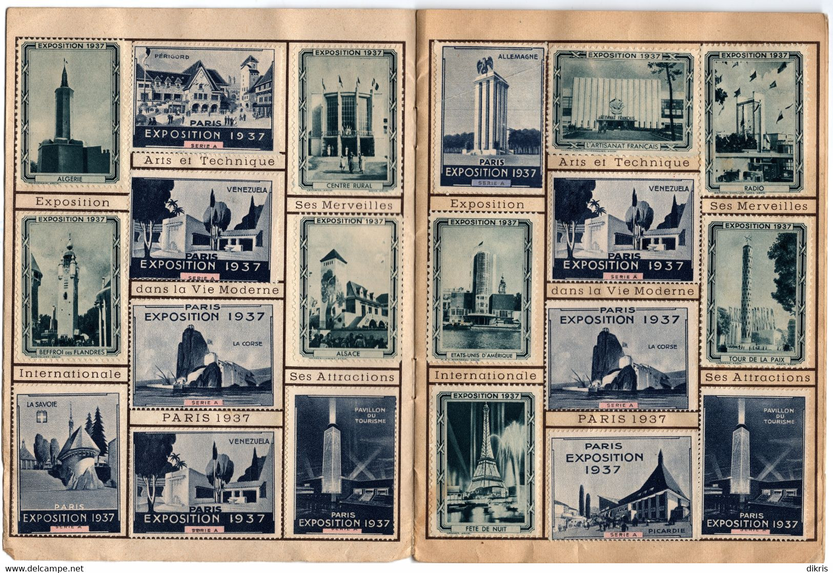 PARIS-CARNET DE TIMBRES EXPOSITION DES ARTS & TECHNIQUE 1937 - Otros & Sin Clasificación
