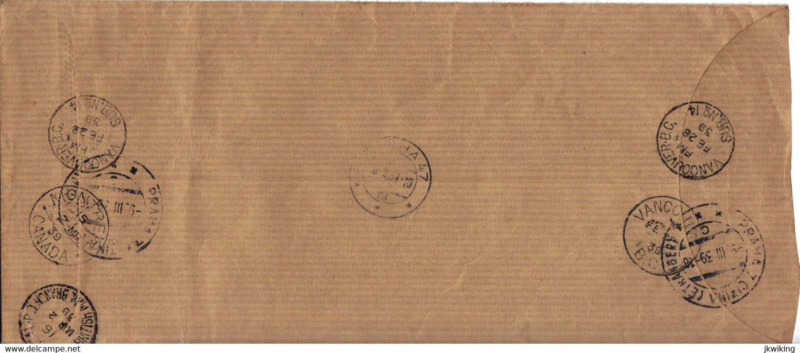 Letter From The Canada To Czechoslovakia 1939 - - Posta Aerea: Espressi