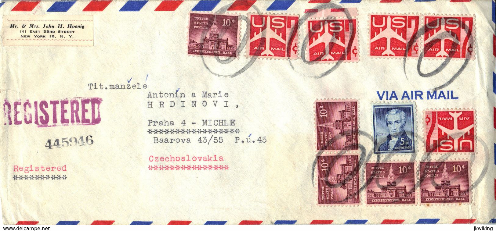 Letter From The USA To Czechoslovakia 1961 - - Autres & Non Classés