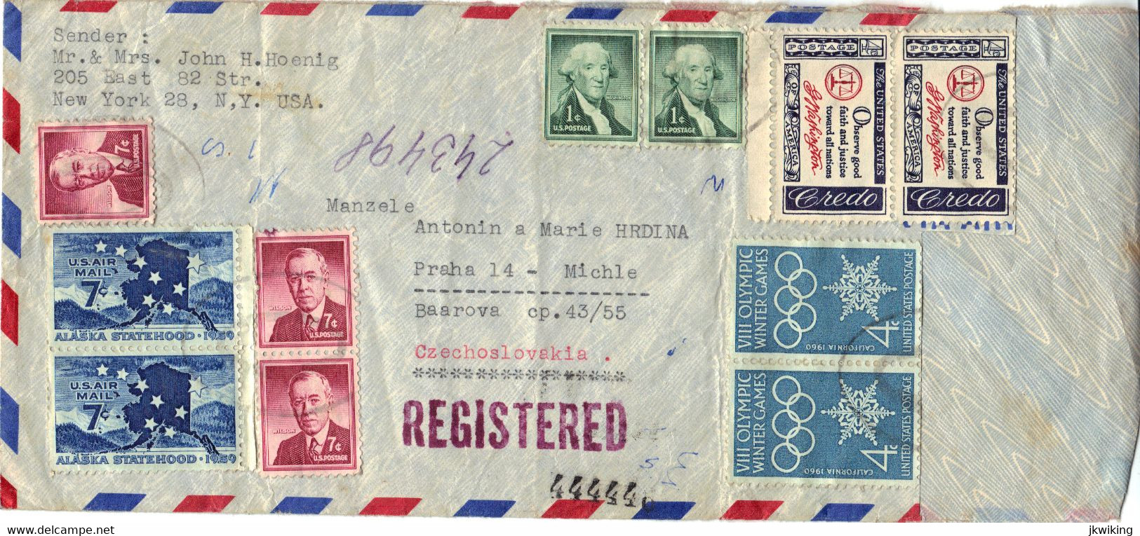 Letter From The USA To Czechoslovakia 1960 - - Sonstige & Ohne Zuordnung