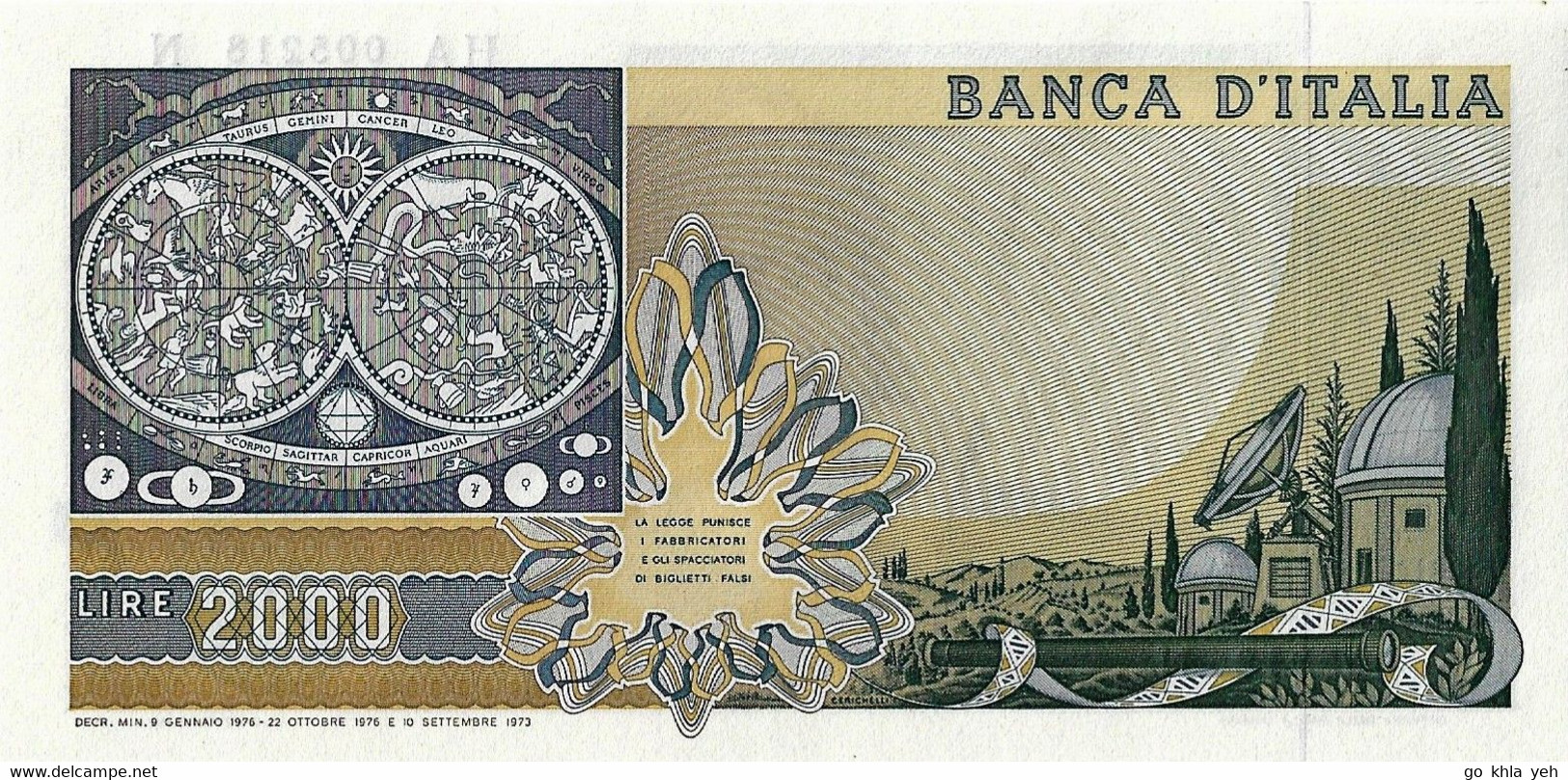 ITALIE 1976 2000 Lire - P103b  Neuf UNC - 2.000 Lire