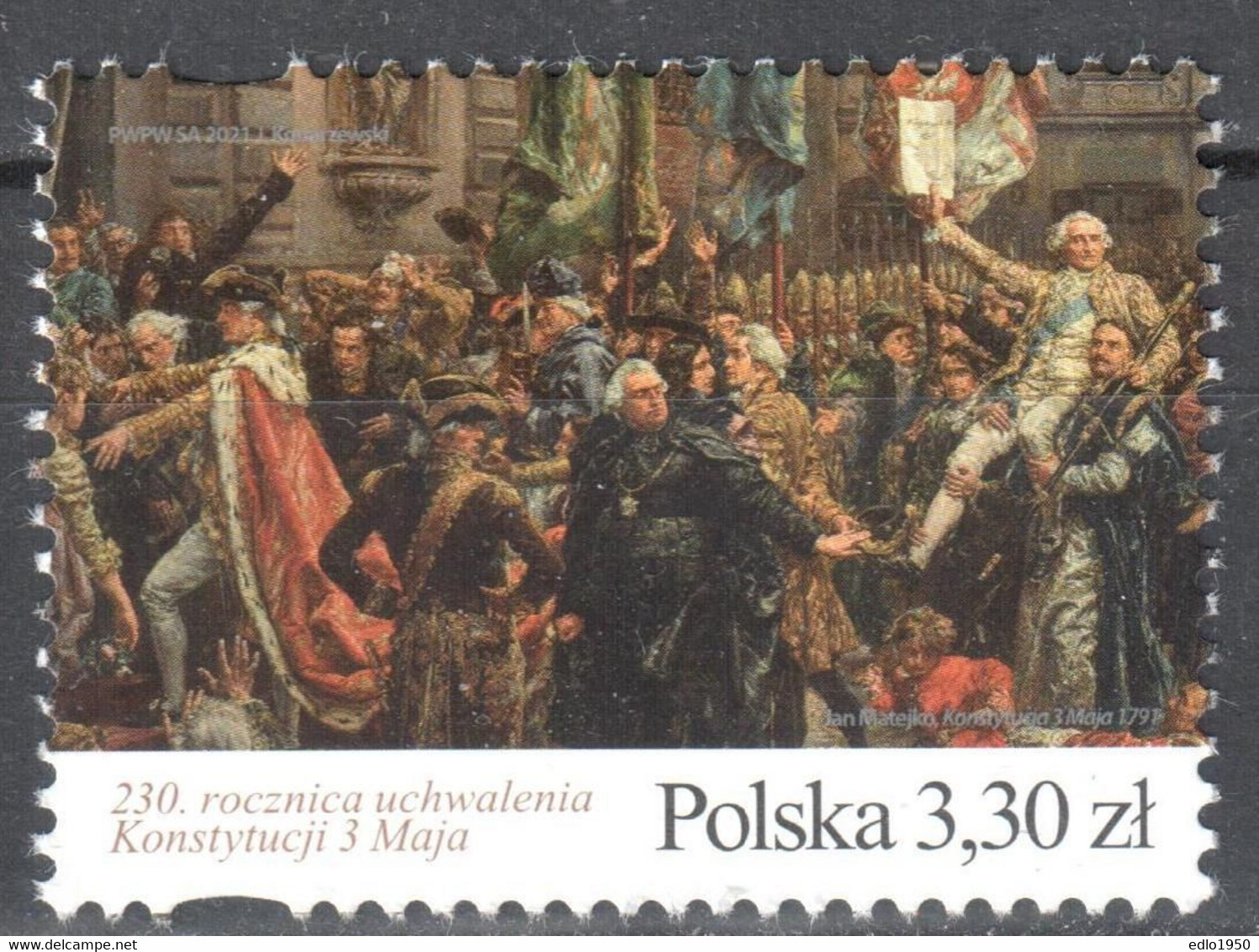 Poland 2021 - Constitution Of May 3rd - Mi.5301 - MNH(**) - Unused Stamps