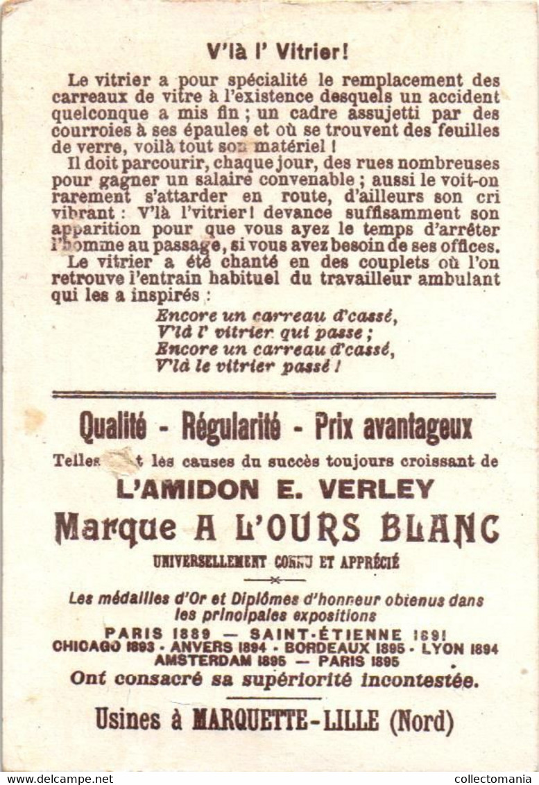 6 Cards  Amidon E. Verley Marque à L'Ours Blanc  Usines à Marquette - LILLE   Litho SIRVEN  No Post Cards