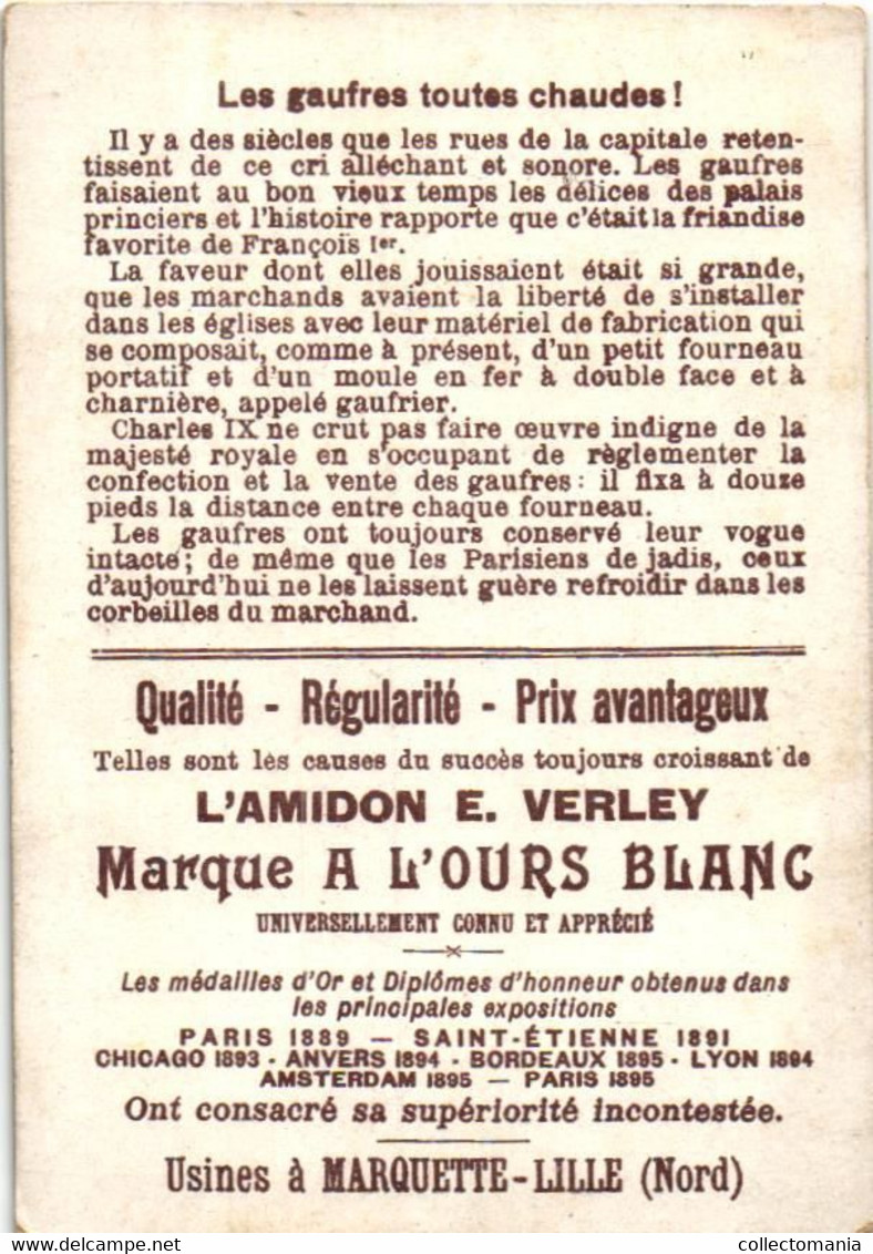 6 Cards  Amidon E. Verley Marque à L'Ours Blanc  Usines à Marquette - LILLE   Litho SIRVEN  No Post Cards