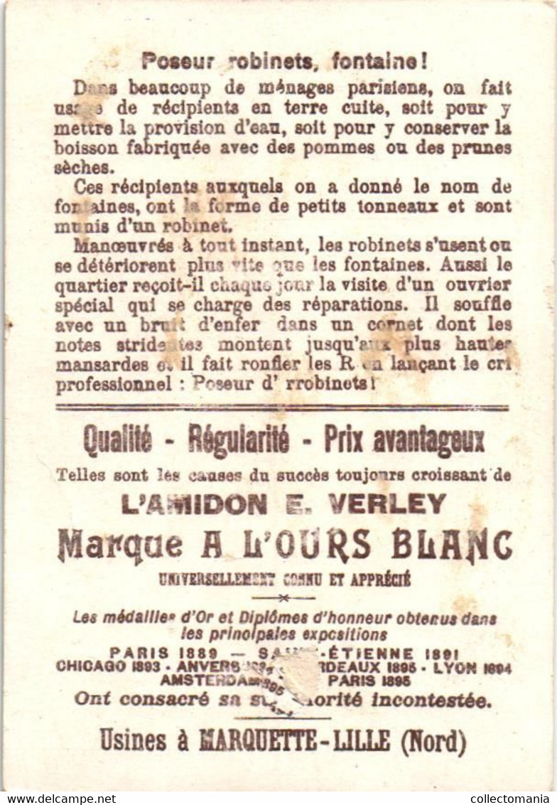 6 Cards  Amidon E. Verley Marque à L'Ours Blanc  Usines à Marquette - LILLE   Litho SIRVEN  No Post Cards