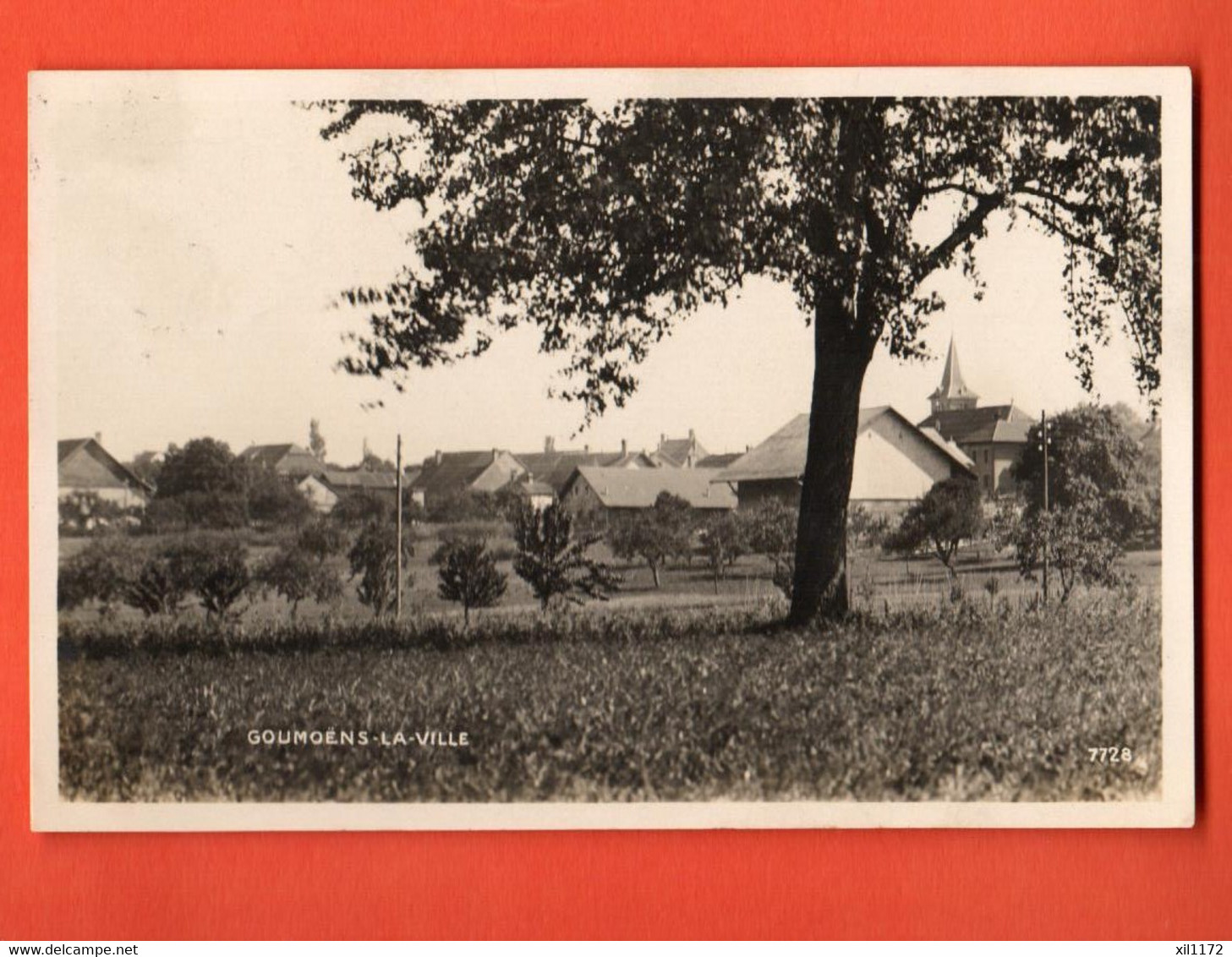 ZOL-07 Goumoens-la-ville. Circulé 1928 Vers Vaux Sur Morges  Perrochet-Matile 7728 - Goumoëns