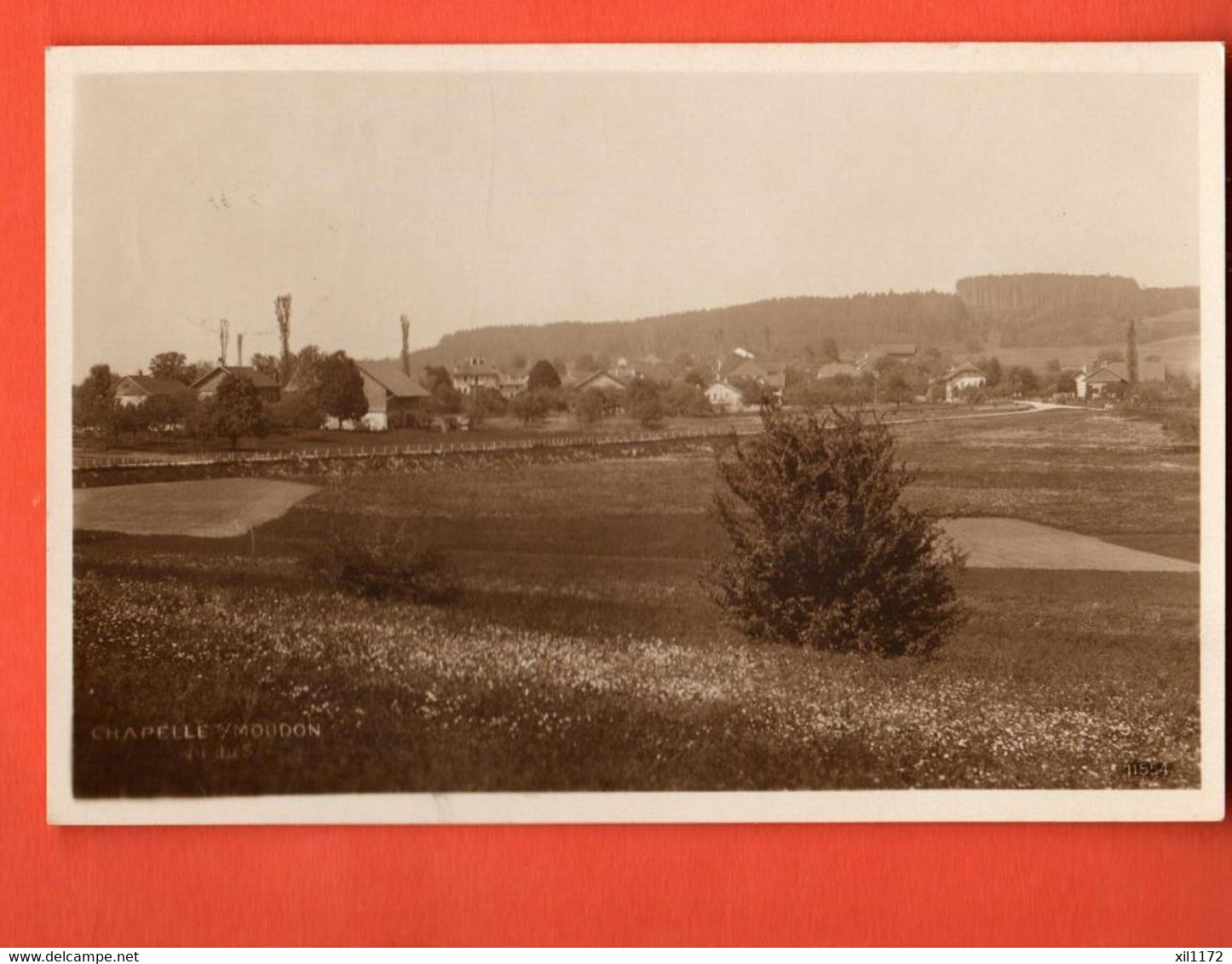 ZOL-11 Chapelle Sur Moudon Vue Générale. Circulé 1927  Sepia Perrochet-Matile - Moudon