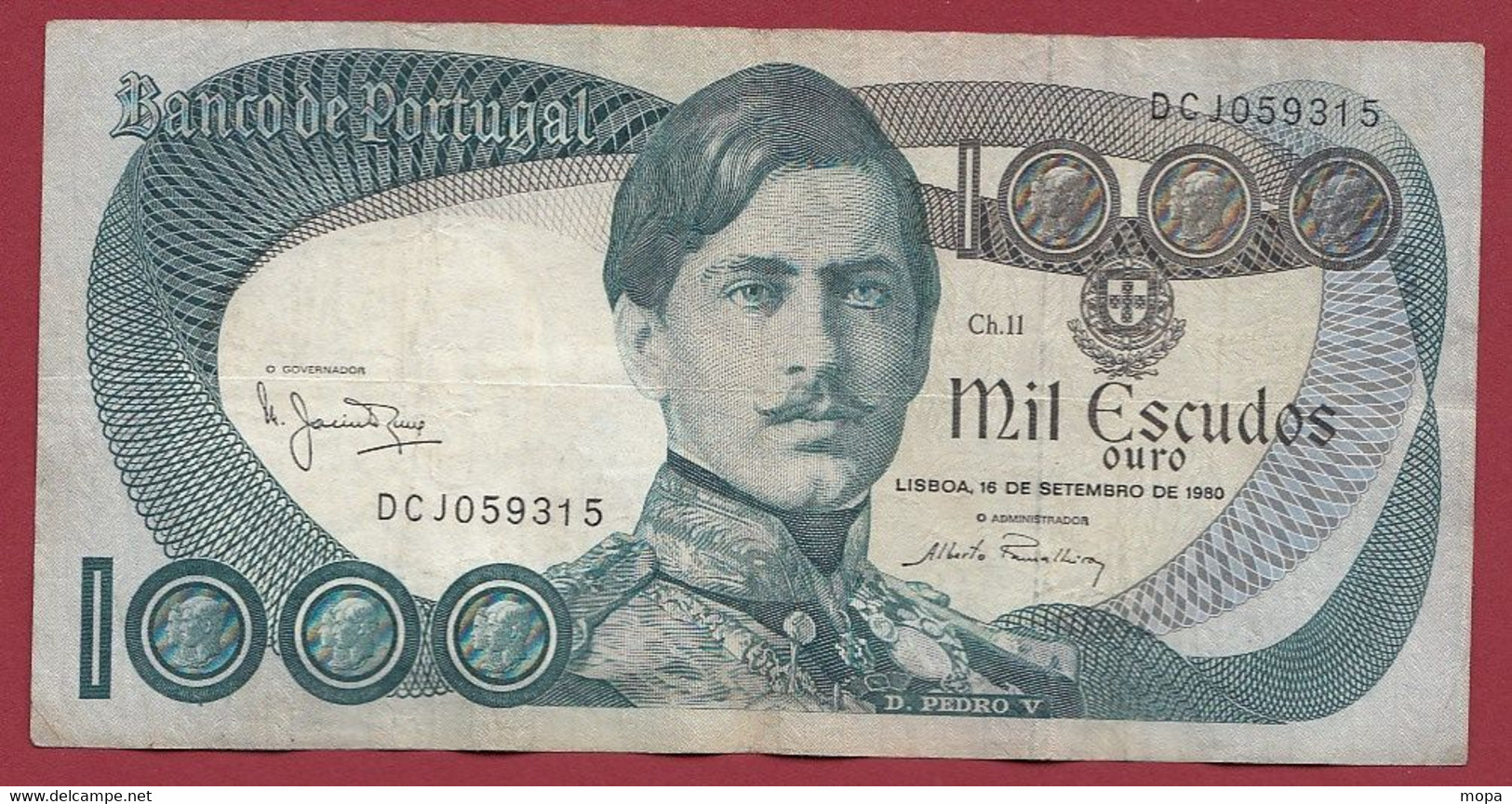 Portugal 1000 Escudos Du 16/09/1980 (Sign #) Dans L 'état (4) - Portugal