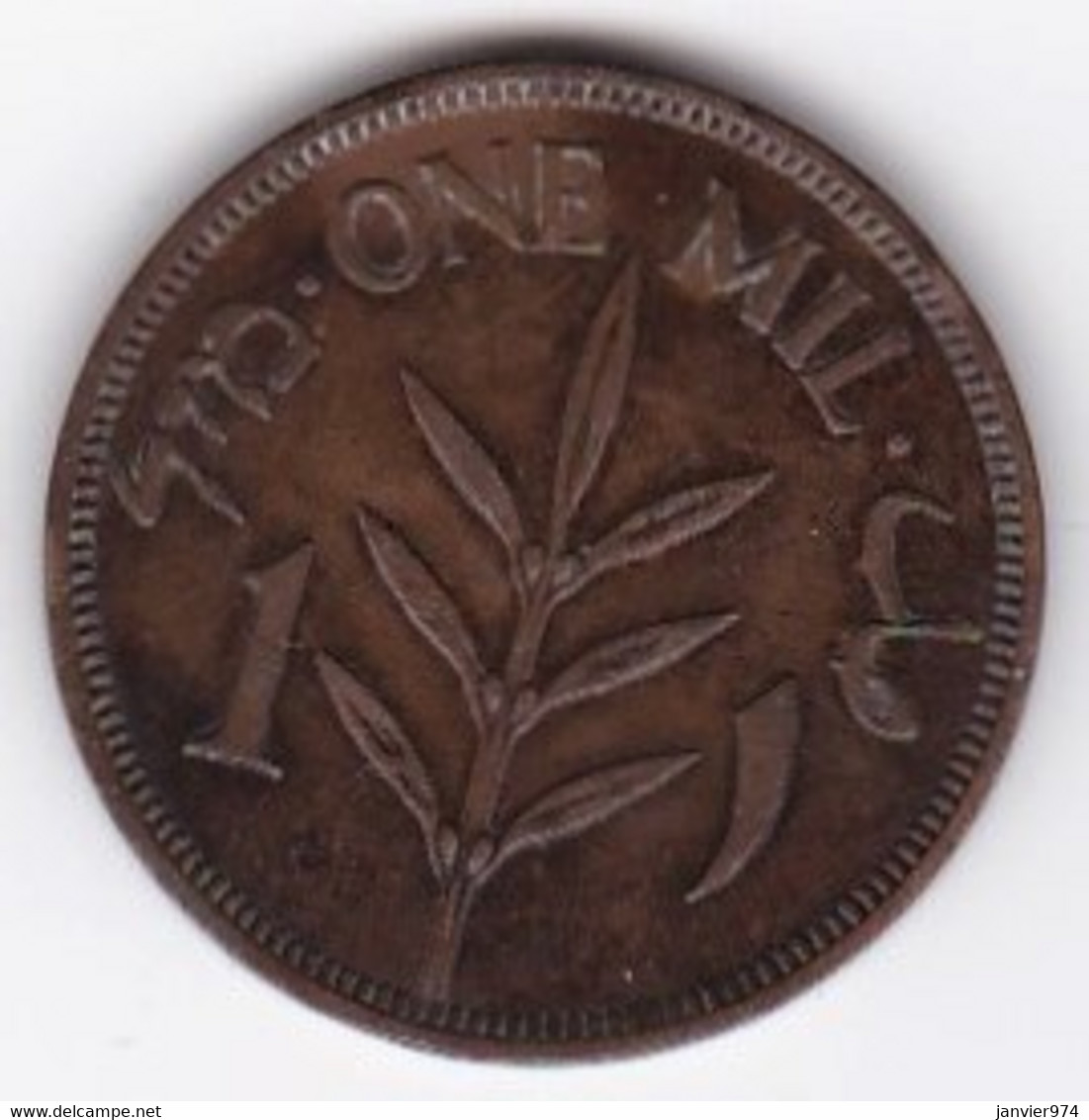 Palestine 1 Mil 1940 , En Bronze , KM# 1 - Israël
