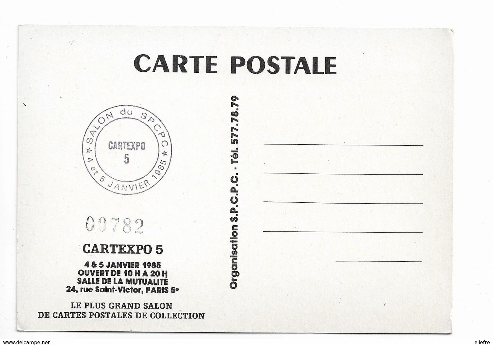 CARTEXPO 5 Exposition Paris Mutualité 1985 Illustrateur MONNIN TOUR EIFFEL DE CARTES POSTALES - Bourses & Salons De Collections
