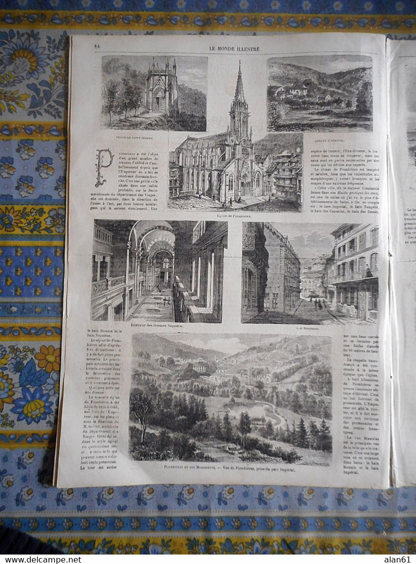 LE MONDE ILLUSTRE 08/08/1868 DUNKERQUE PLOMBIERES SENEGAL LAMPSAR PARIS  ITALIENS ANTIN ARTS BRION MODE CAUCASSE DAKHO - 1850 - 1899