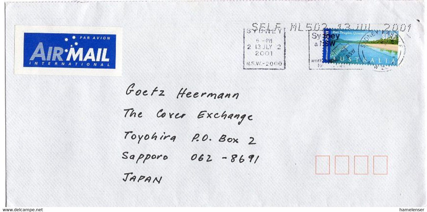 L27596 - Australien - 2001 - $1.50 Port Douglas EF A. Luftpostbrief SYDNEY -> Japan - Lettres & Documents