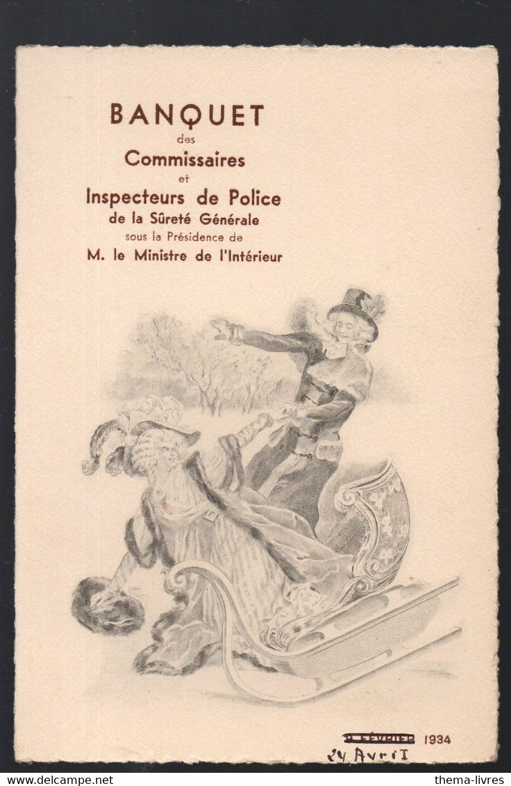 Paris (Mutualité) Banquet Des Commissaires De Police  24 Avril 1934 (PPP29106C) - Menu