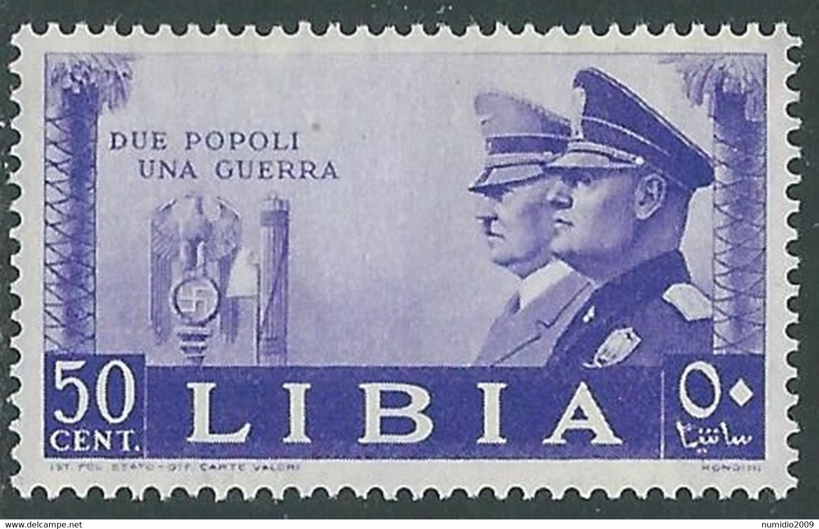 1941 LIBIA FRATELLANZA D'ARMI 50 CENT MNH ** - RE22-6 - Libia