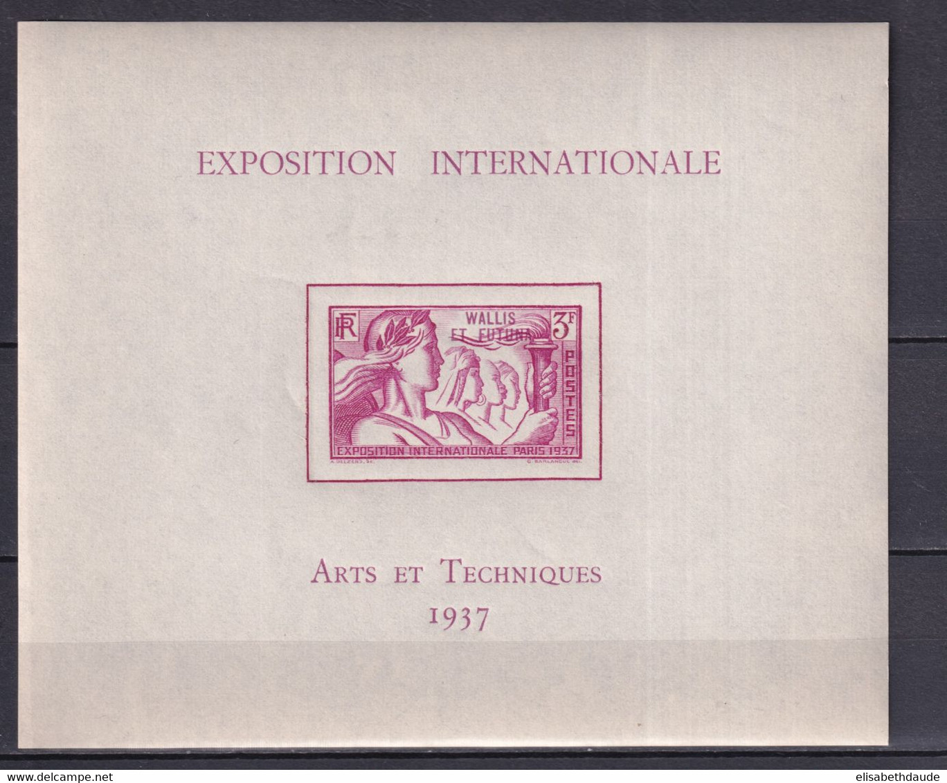 WALLIS ET FUTUNA - EXPO 37 - BLOC YVERT N° 1 * MH - COTE = 33 EUR. - 1937 Exposition Internationale De Paris