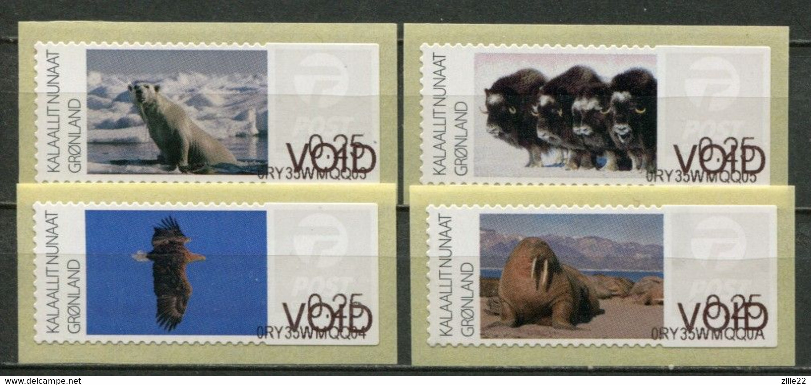Grönland Greenland Mi# ATM 5-8 Arctic Fauna - Postfrisch/MNH - Test (VOID) Stamps - Timbres De Distributeurs