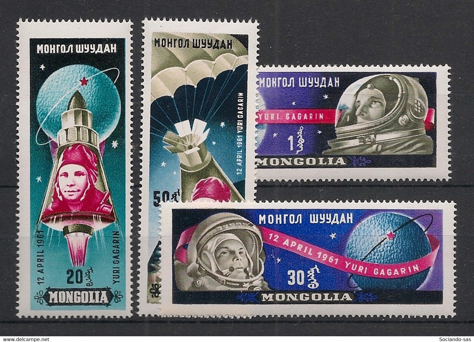 Mongolia - 1961 - N°Yv. 193 à 196 - Gagarin - Neuf Luxe ** / MNH / Postfrisch - Mongolie