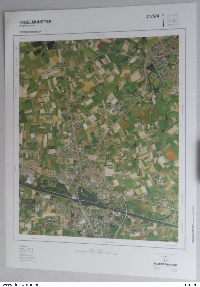 INGELMUNSTER EMELGEM MEULEBEKE In 1990 GROTE-LUCHT-FOTO 48x67cm 1/10.000 ORTHOFOTOPLAN TOPOGRAPHIE PHOTO AERIENNE R702 - Ingelmunster