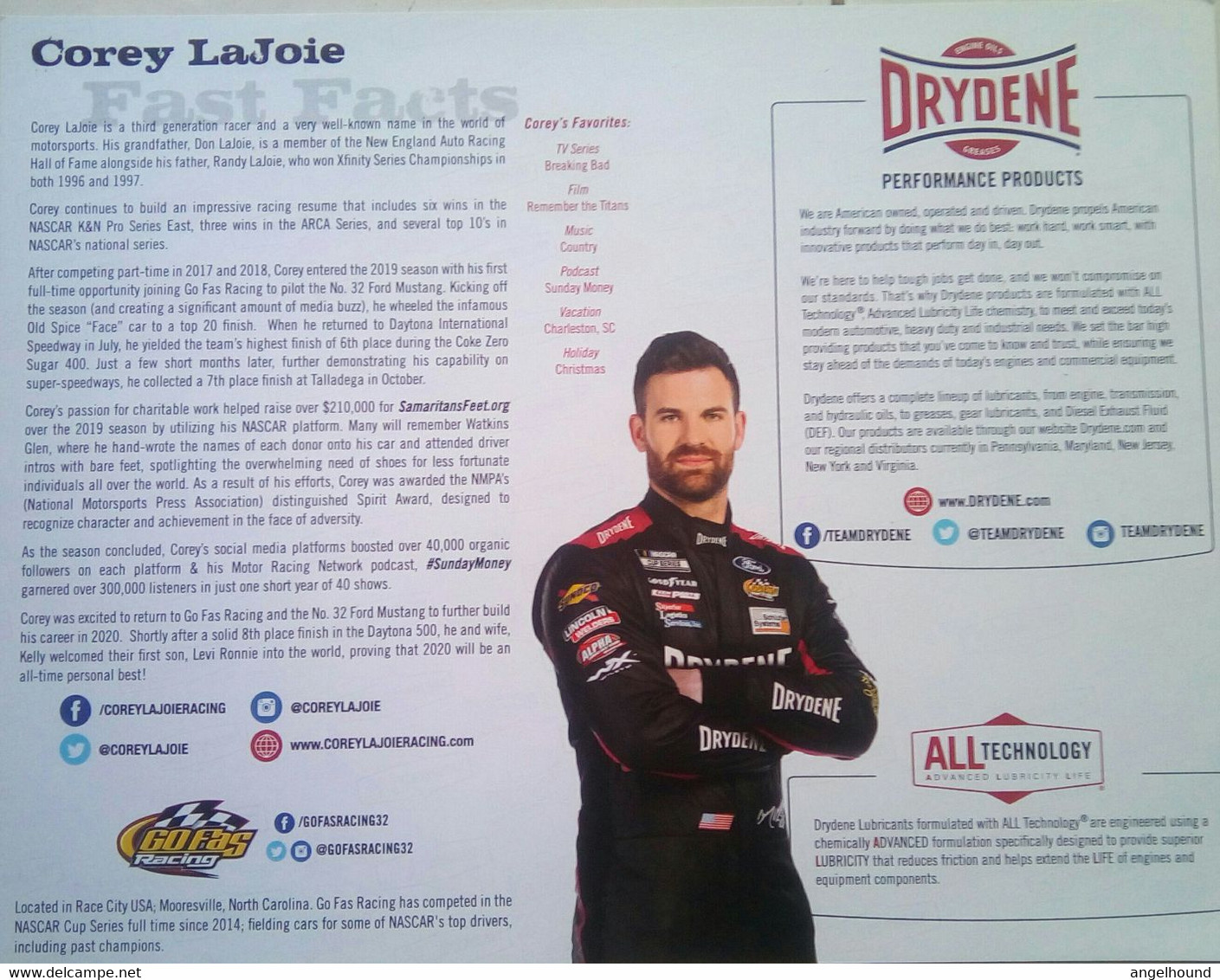 Corey LaJoie ( American Race Car Driver) - Kleding, Souvenirs & Andere