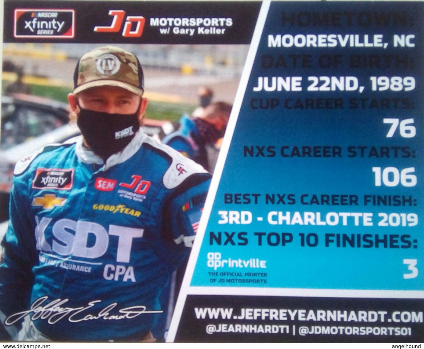 Jeffrey Earnhardt (  American Race Car Driver) - Handtekening