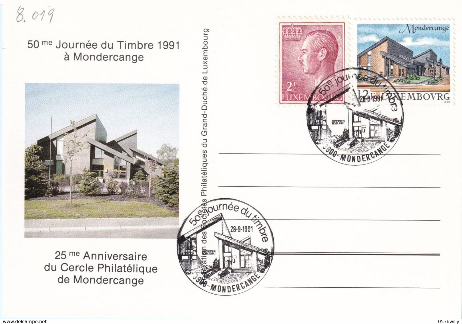 Mondercange Journée Du Timbre  (8.019) - Storia Postale