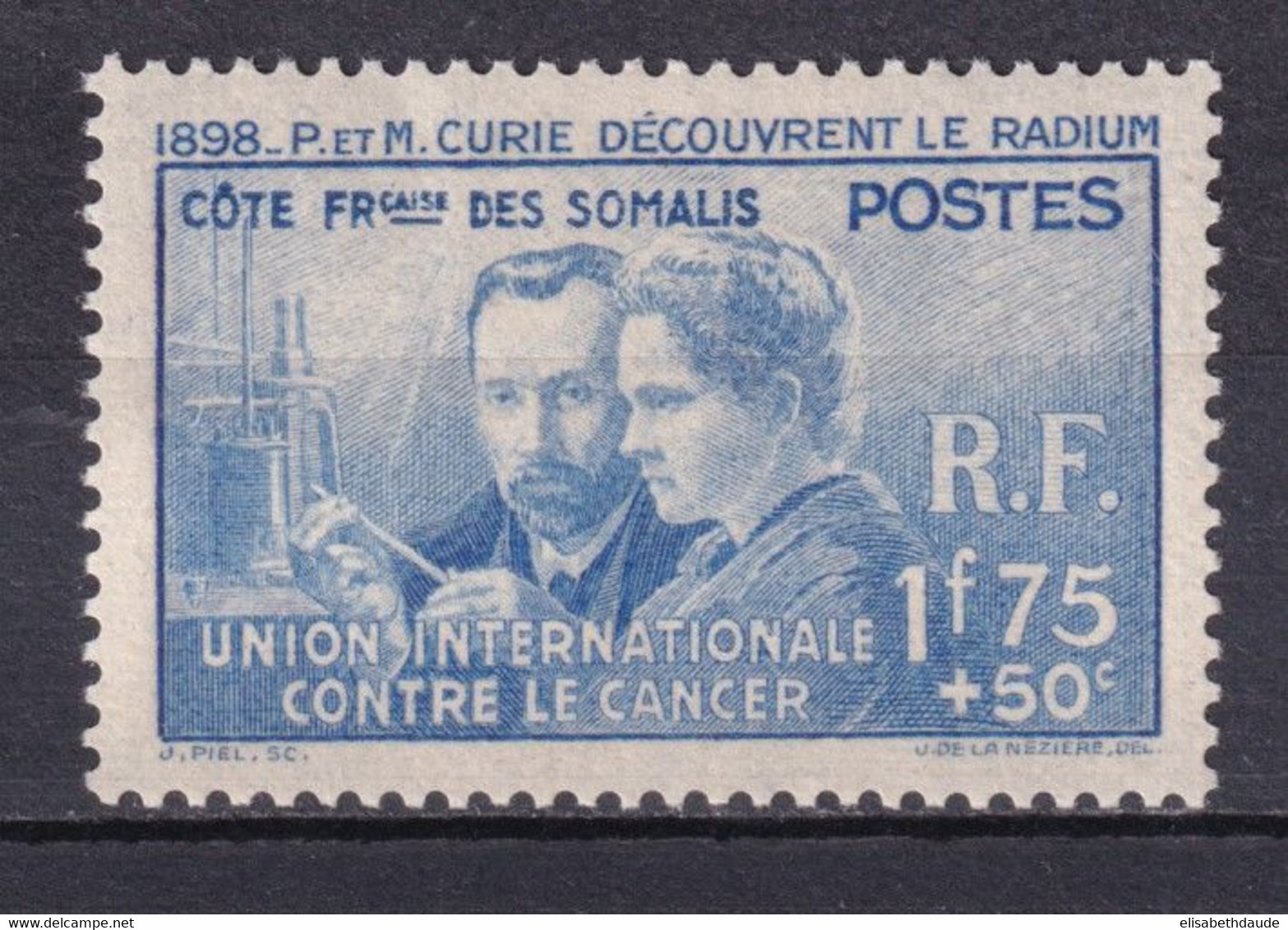 1938 - CURIE - COTE DES SOMALIS - YT N°147 * MLH - COTE 2020 = 13 EUR - Ungebraucht