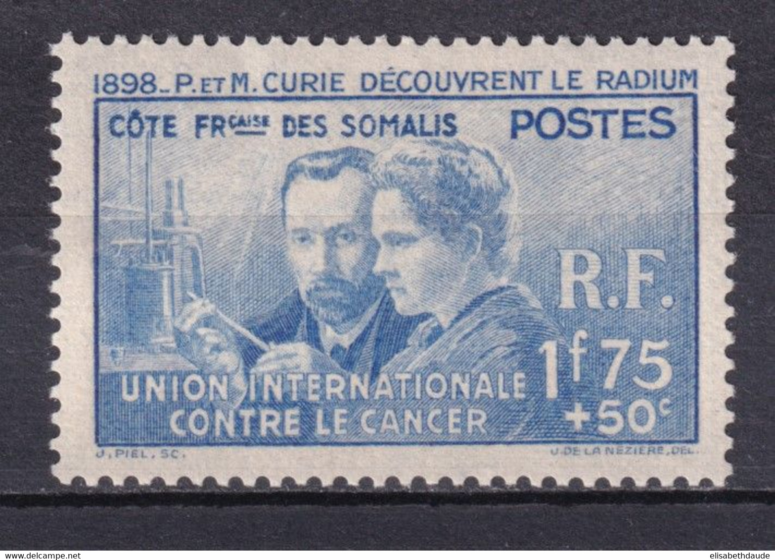 1938 - CURIE - COTE DES SOMALIS - YT N°147 * MLH - COTE 2020 = 13 EUR - Nuevos