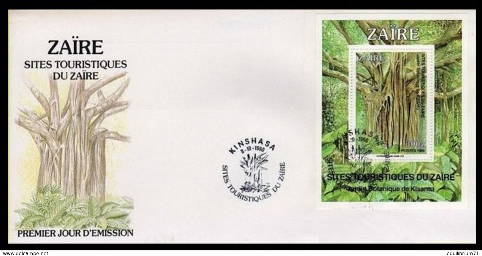 FDC (Bl 67) - Sites Touristiques / Toeristische Zichten / Touristische Attraktionen - ZAÏRE - 1990-1996