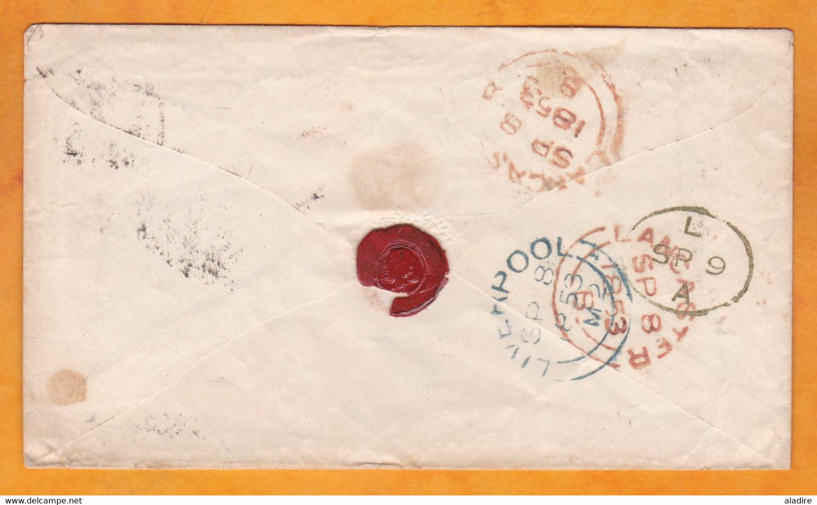 1853 - QV - Cover From Lancaster, England To Philadelphia, USA Via Liverpool - Transatlantic Mail  - 7 Scans - Marcofilia