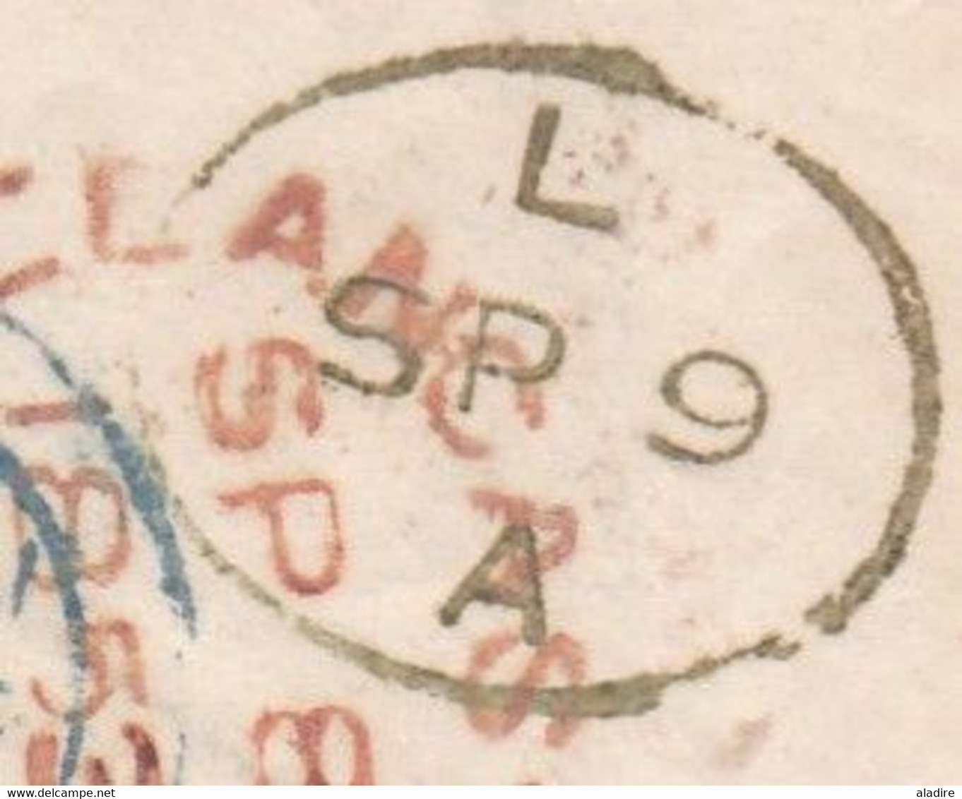 1853 - QV - Cover from Lancaster, England to Philadelphia, USA via Liverpool - transatlantic mail  - 7 scans