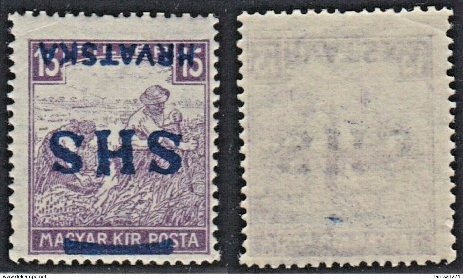 364.Yugoslavia SHS Croatia 1918 Definitive ERROR Inverted Overprint MNH Michel #63 - Sin Dentar, Pruebas De Impresión Y Variedades