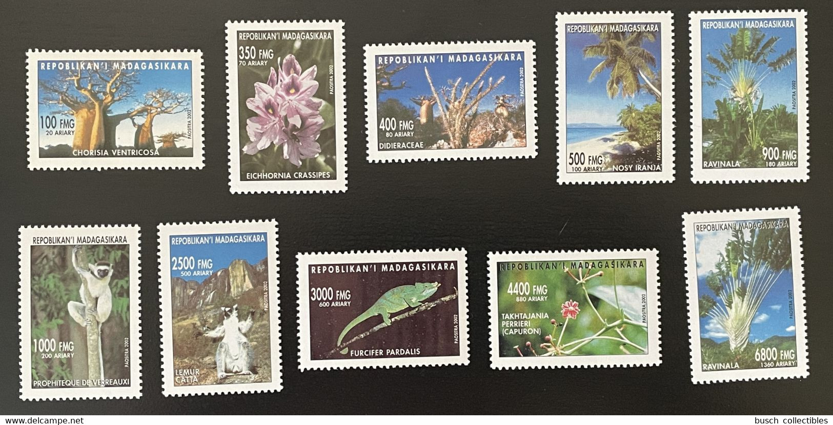 Madagascar Madagaskar 2002 Mi. 2585 - 2594 Faune Fauna Lemur Flora Flore Fleurs Trees Lemurien Animals Blumen - Madagascar (1960-...)