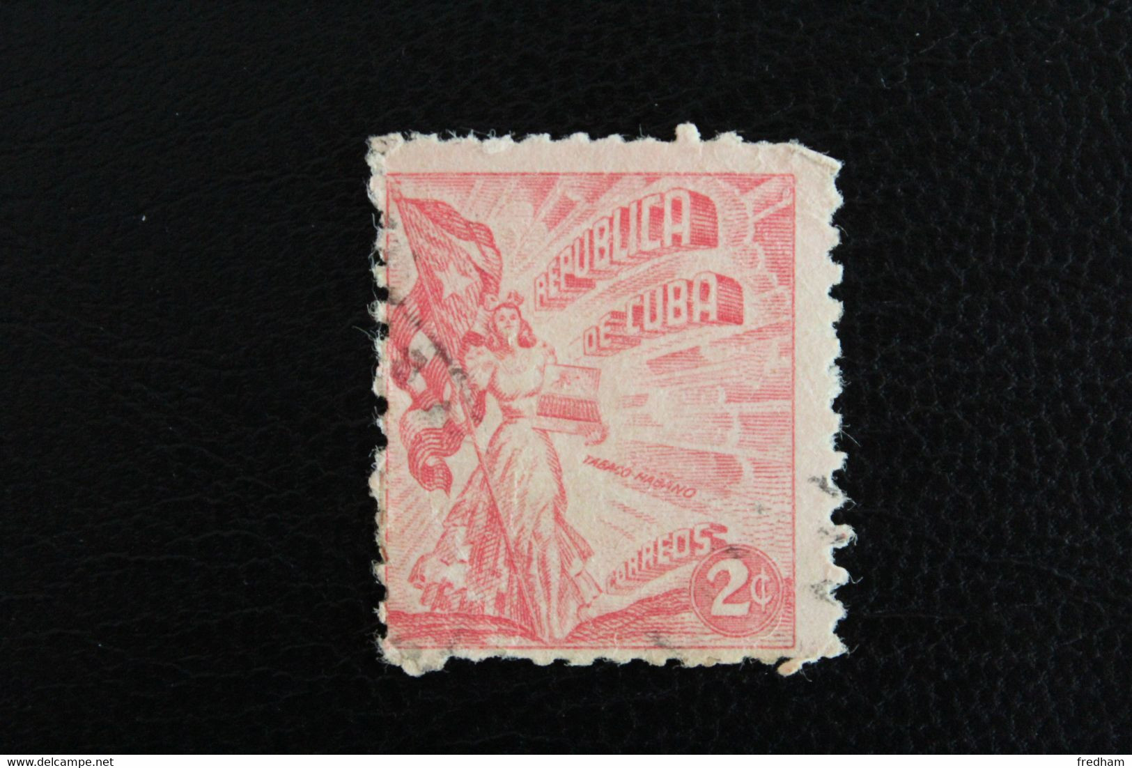 1948 CUBA Y&T CU  315 SG CU 512 2C ROSE CARMIN INDUSTRIE DU TABAC OBLITERE B/TB* - Oblitérés