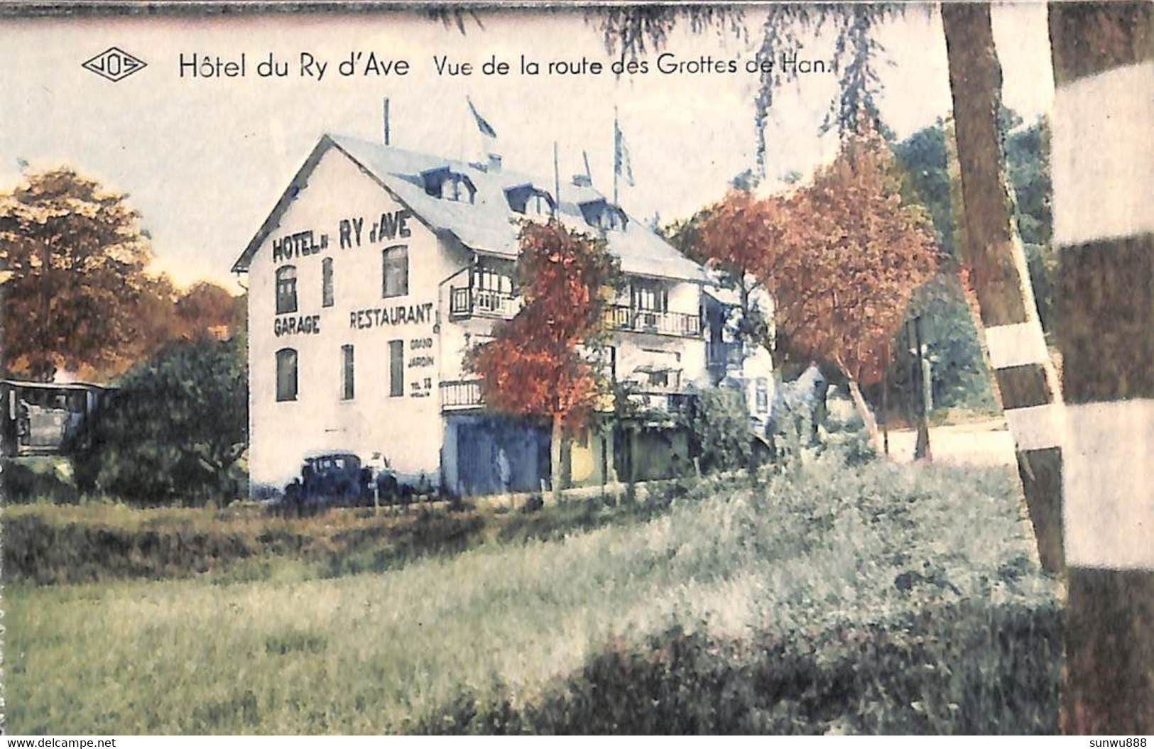 Hôtel Du Ry D'Ave - Vue De La Route Des Grottes De Han (oldtimer Colorisée Jos) - Wellin