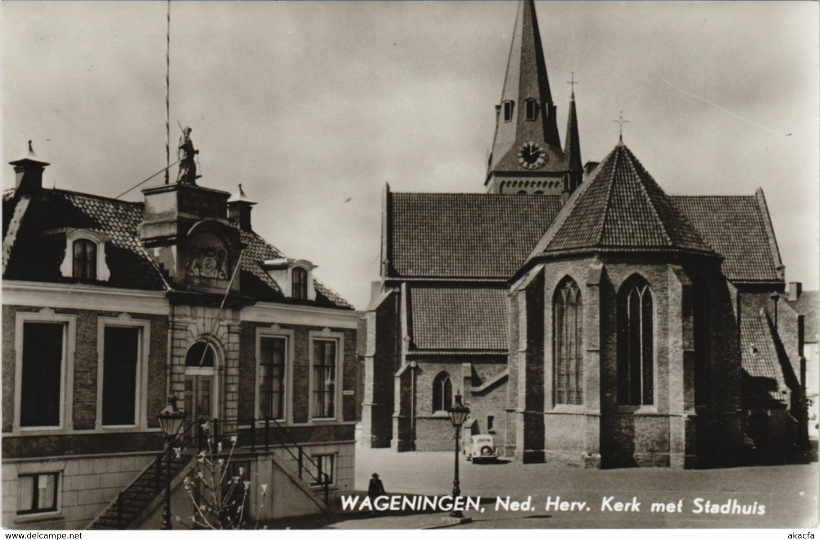 CPA AK WAGENINGEN Ned.Herv. Kerk Met Stadhuis NETHERLANDS (713448) - Wageningen