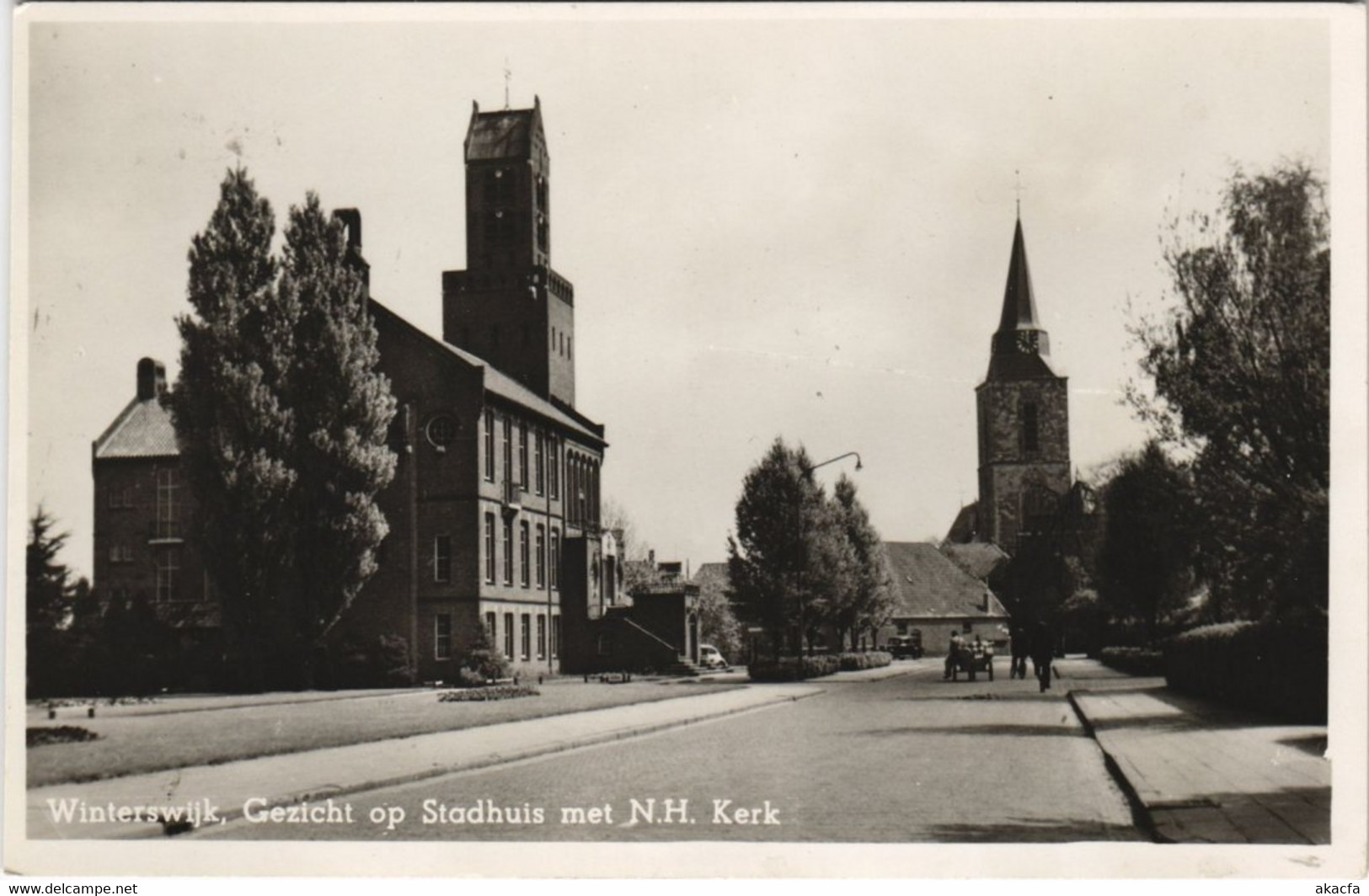 CPA AK WINTERSWIJK Gezicht Op Stadhuis Met N.H. Kerk NETHERLANDS (713453) - Winterswijk